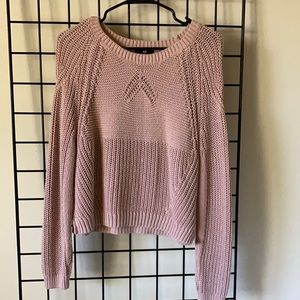 Pink Knit Crop Sweater